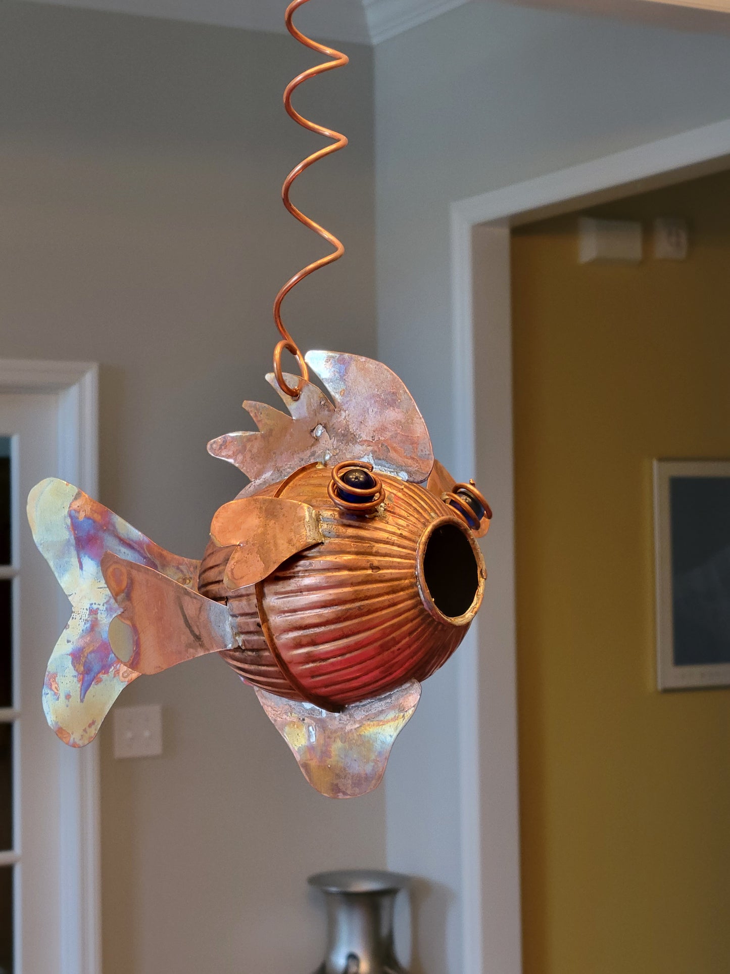 Whimsical Handmade Copper Birdhouse