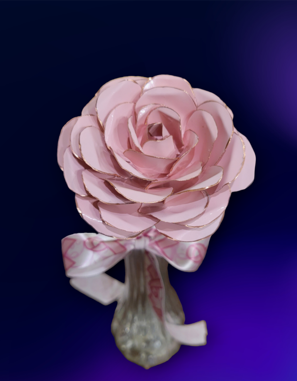 Breast Cancer Survivor Gift: Pink Copper Rose